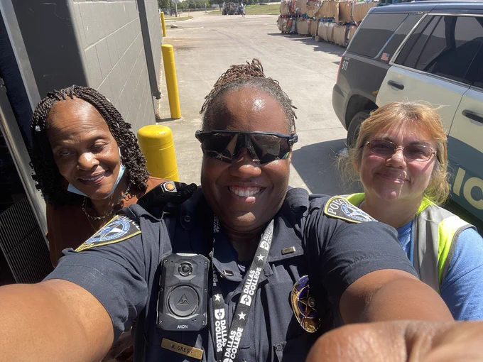 Lt. Gregg receiving donations from Sam’s Club!