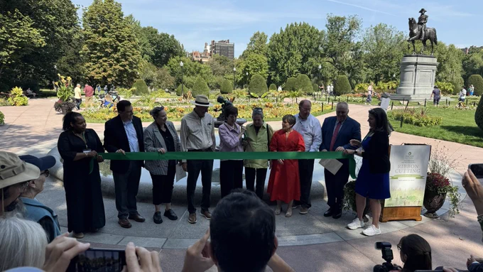 Ribbon cutting group