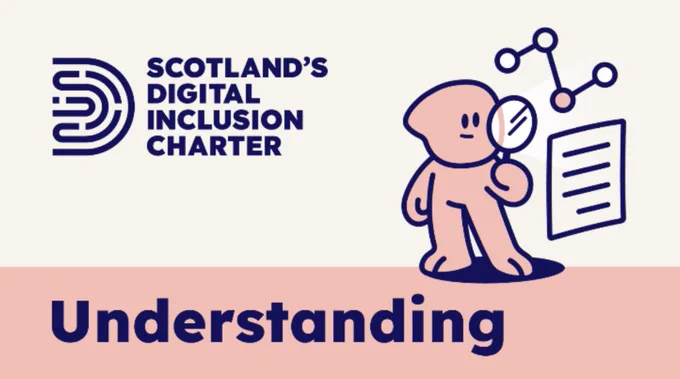 The logo of Scotland's Digital Inclusion Charter with the word understanding underneath. 