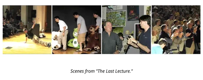 Scenes from "The Last Lecture."