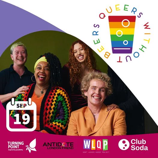 Flyer for the event - photo of people and the logos of participating organisations
