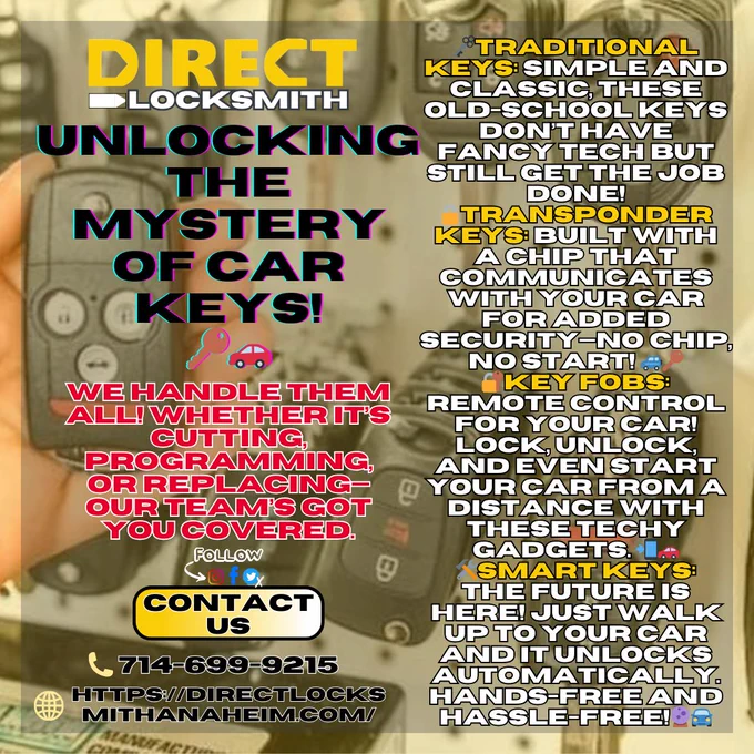 👇 | Contact us at:
☎ | 714-699-9215
🌐 | Visit https://directlocksmithanaheim.com