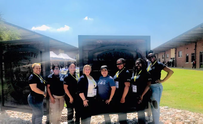 Dallas College PD Officers attending the WoLE Conference, from left to right are Officer Marckeshria Shaw, Officer Gissell Martinez, Officer Tanisha Barona, Captain Lauri Boudreau,  Cpl. Sylvia Tobias. Cpl. LaQuoter Hashaway, Officer Melissa Malone, and Officer Jasmine Huntsberry.