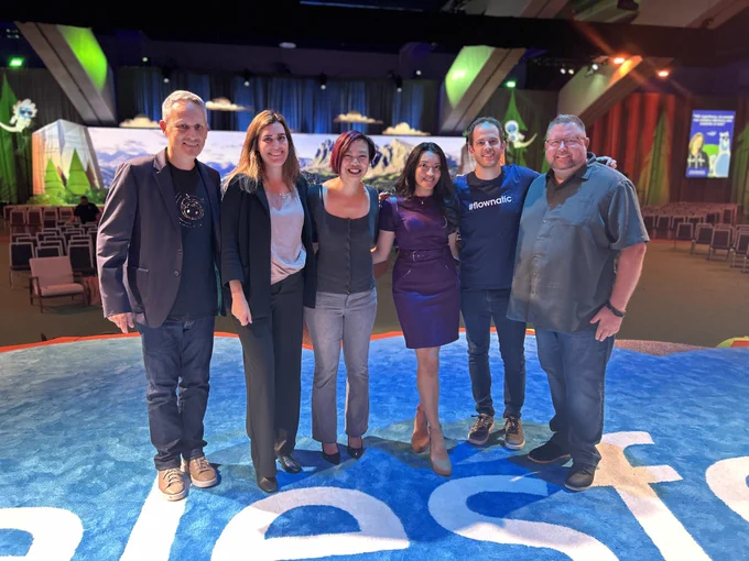 The Keynote Team on the Salesforce stage at Dreamforce 2024. 