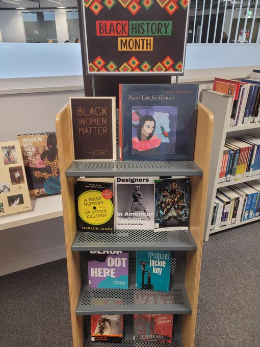 Photograph of the Black History Month Book Display at City Library.