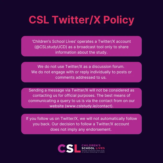 CSL Twitter/X Policy