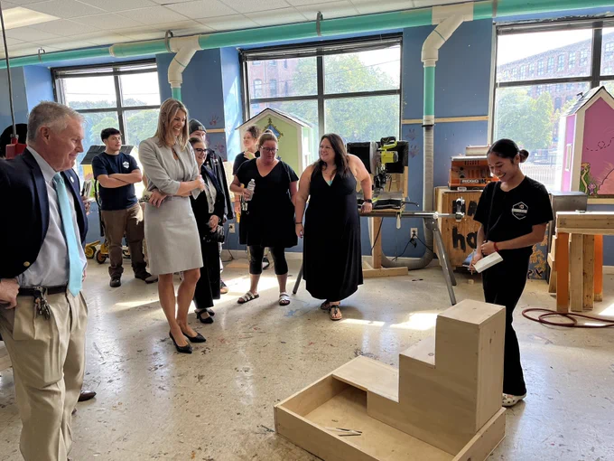 Lori joins students and instructors at Community Teamwork, Inc.’s YouthBuild program in Lowell to discuss how the skills and certifications they’re earning will set them up for success in good-paying jobs in construction and the culinary arts.