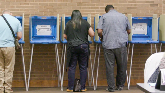 Voters at the election polls 