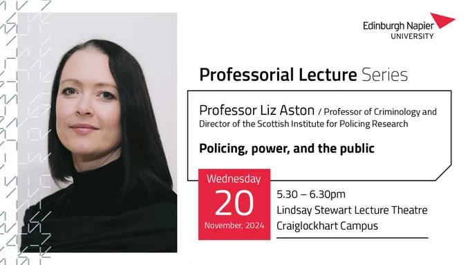 Professorial Lecture Series. 

Professor Liz Aston. 

Poliving, Power and the Public.

20 November at Craiglockhart. From 5.30pm.