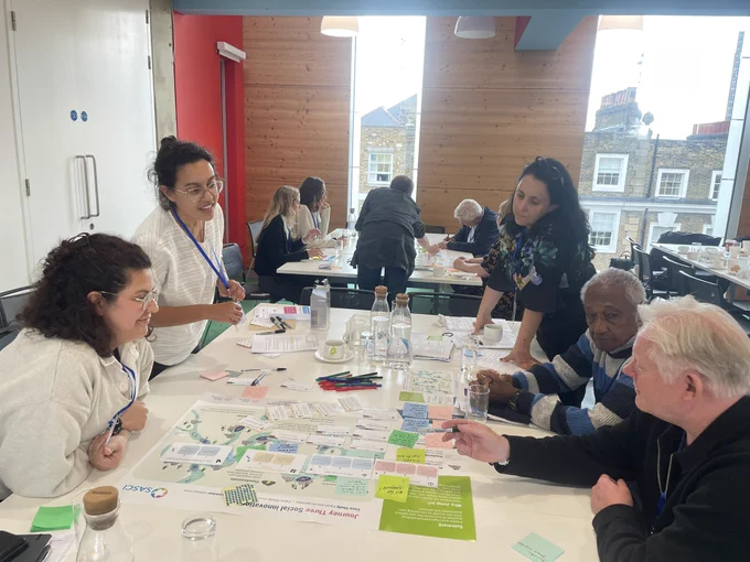 Photo of participants looking at the innovation journey