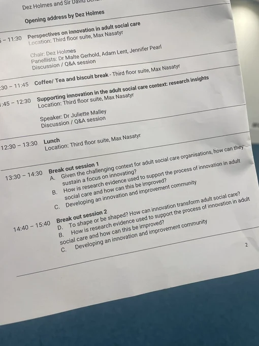 Photo of breakout sessions from the programme