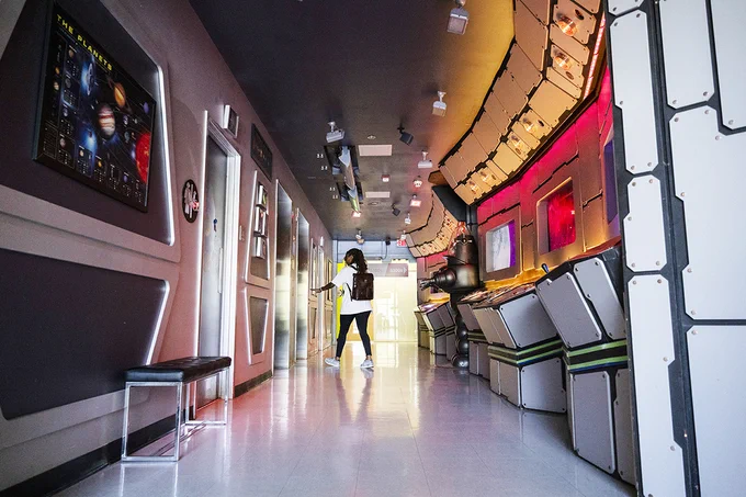 A student explores our unique facility. 