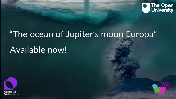 The Ocean of Jupiter's moon Europa. Available now! on a background of a hydrothermal vent underneath a ice sheet.