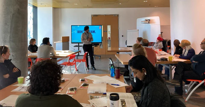 One of our business advisors leading our workshop.