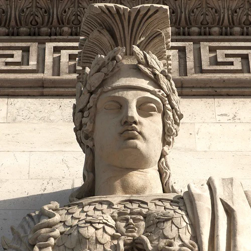 Détail du groupe sculpté de l'Arc de triomphe. 