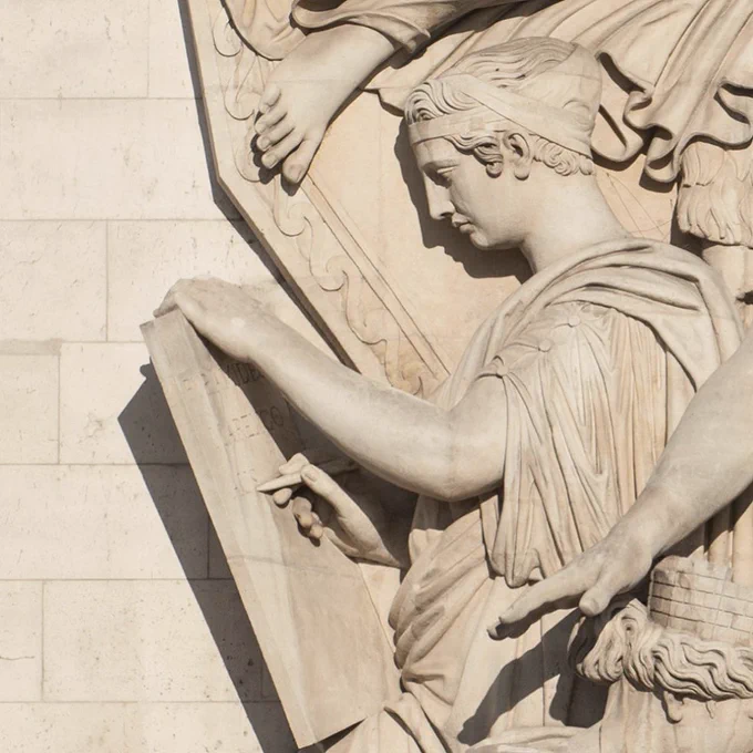 Détail du groupe sculpté de l'Arc de triomphe. 