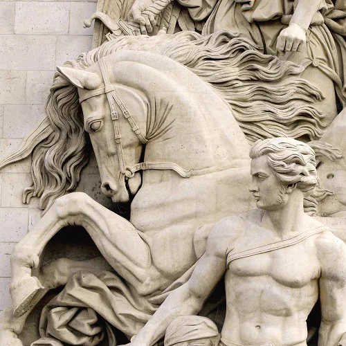 Détail du groupe sculpté de l'Arc de triomphe. 