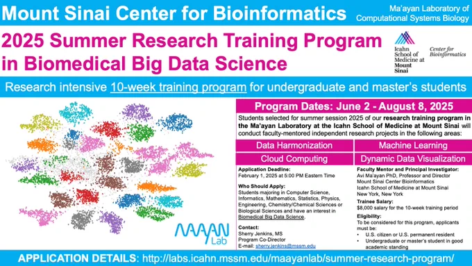 2025 Program Flyer for the Summer Research Training Program in Biomedical Big Data Science