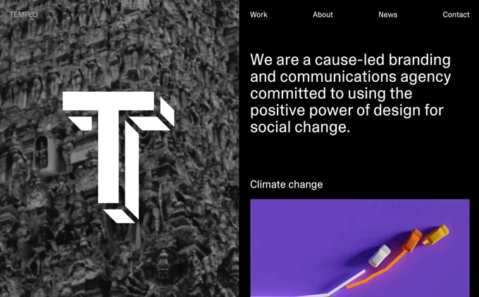 Screenshot of Templo Website Homepage