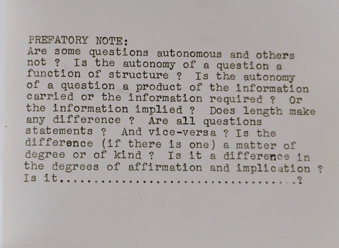 Preparatory note following the colophon page of "The Heart of the Ancient Balcony"