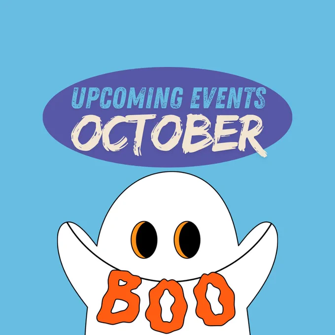 Banner image with the following text: Upcoming Events - October