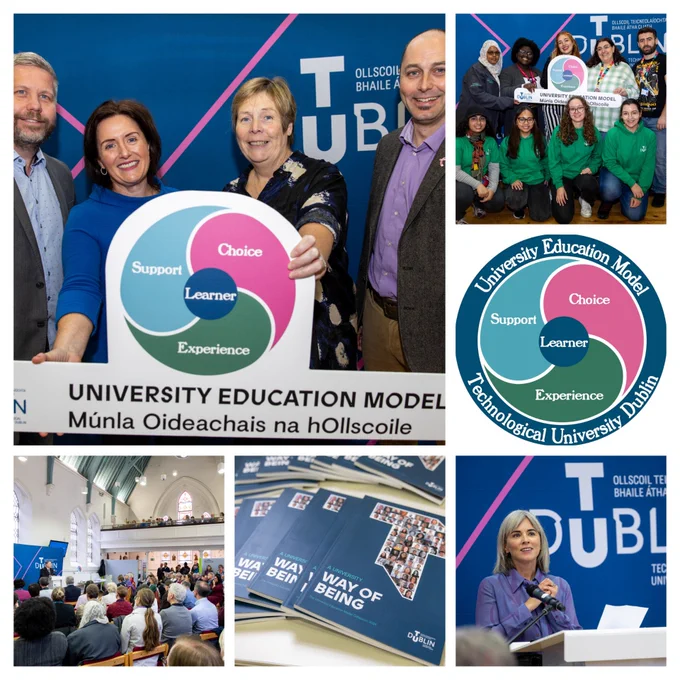 L-R: 1. UEM Team members Shaun Ferns, Dr Fionnuala Darby, Sponsor Deputy President & Registrar Dr Mary Meaney & Dr Barry Ryan, 2. Student Representation from Students' Union Executive & Student Ambassadors, 3. UEM Logo, 4. Keynote Speaker Leisha Redmond McGrath, 5. UEM Collection 2024, 6. Opening address by President Professor John Doran. 
