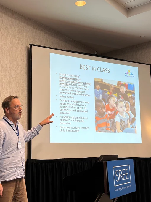 @kssuther1 presenting on implementation and community engagement @sreesociety. Thanks @JasonChow @JadeSpecialED @NateJones_EDU