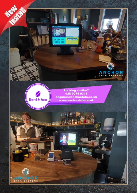 #ADStouch #ePOS Systems - Call 028 9074 0315 - www.anchordata.co.uk - Install/Upgrade of Till @ Barrel & Bean Dromore #EposDromore #EposLisburn #EposNewry #EposBanbridge #EposBelfast #EposNI #EposNorthernIreland