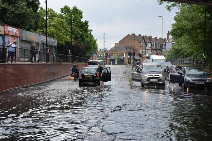A surface flood in South London.