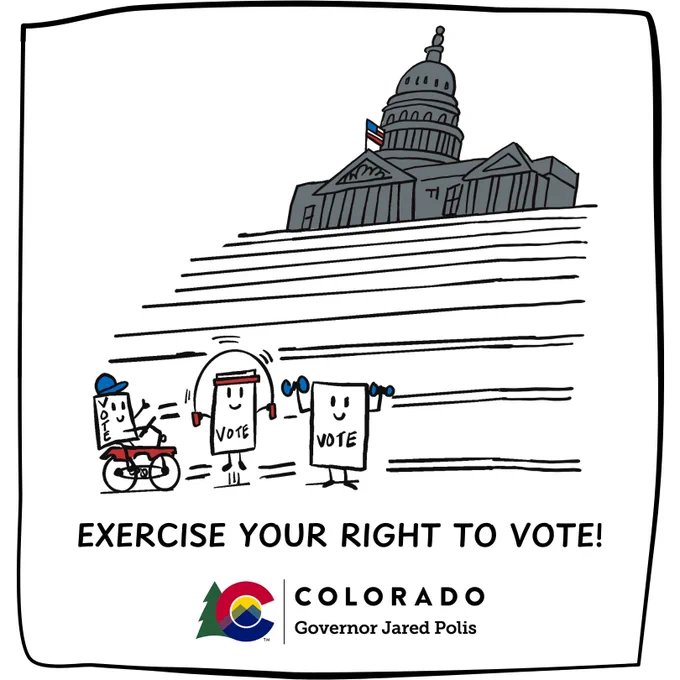 Illustration of votes exercising near the capitol steps.