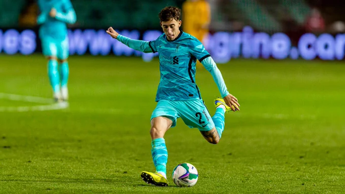 Kostas Tsimikas during his debut for Liverpool.