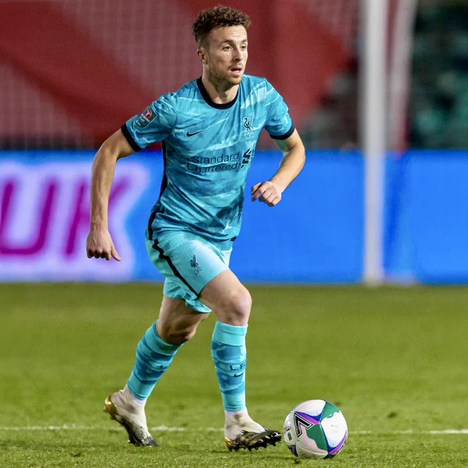 Diogo Jota during his debut for Liverpool.