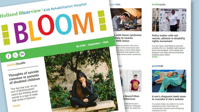Collage of newsletter stories and images