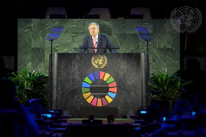 Secretary-General António Guterres addresses the SDG Moment 2022. 