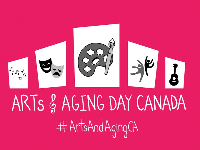 Arts and Aging Day Canada logo with #ArtsAndAgingCA hashtag