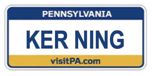 KER NING license plate