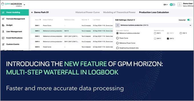 New Feature Launch: Advanced Multi-step Waterfall Loss Allocation in #GPMHorizon

At #GreenPowerMonitor (GPM), we’re excited to introduce a game-changing feature in GPM Horizon’s Logbook module—the multi-step waterfall loss allocation. This cutting-edge tool empowers users to create customized, automated workflows for accurate loss calculations, ensuring operators can seamlessly manage #windturbine performance even in challenging data environments. 

With benefits like: 
👉Real-time adaptability to turbine performance
👉Automated workflow selection to minimize human error
👉 Seamless handling of missing or inconsistent data
👉Enhanced precision for long-term trend analysis and performance forecasting

Our solution is designed to help #windenergy asset managers and operators optimize their processes, stay compliant with contractual obligations, and drive performance excellence.
