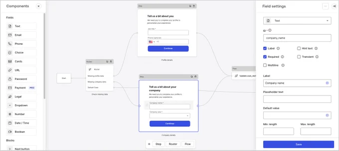 Auth0 forms dashboard