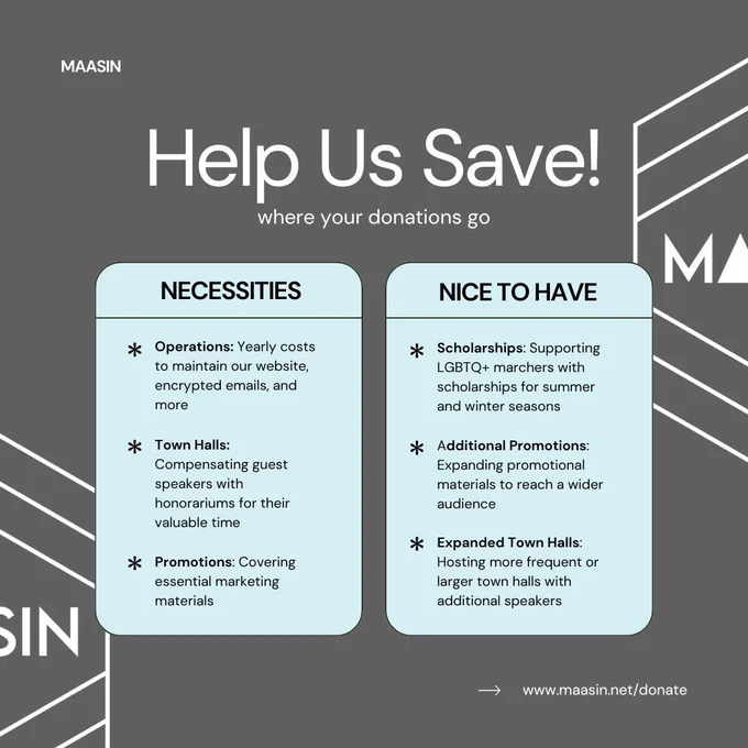 Help Us Save! Necessities equal operational costs, town halls and promotions. Nice to haves include scholarships, additional promotions and expanded town halls.Help Us Save! Necessities equal operational costs, town halls and promotions. Nice to haves include scholarships, additional promotions and expanded town halls.