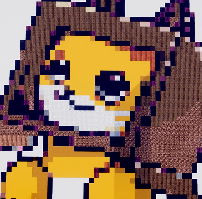 a block-art rendition of VRCat looking up to the left