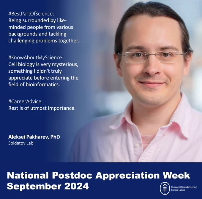 #BestPartOfScience: Being surrounded by like-minded people from various backgrounds and tackling challenging problems together.


#KnowAboutMyScience: Cell biology is very mysterious, something I didn't truly appreciate before entering the field of bioinformatics.


#CareerAdvice: Rest is of utmost importance.




Aleksei Pakharev, PhD
Soldatov Lab

