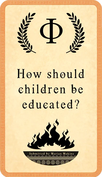 Card game from Symposium: "How should children be educated?"