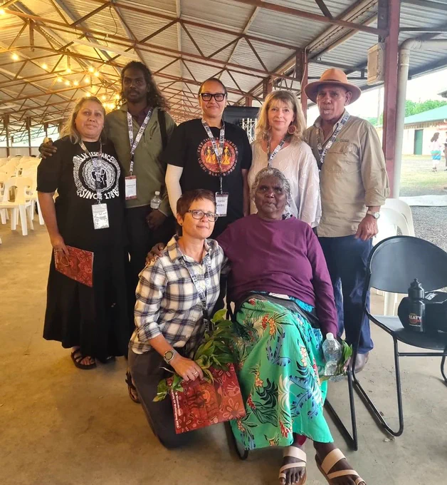 Everyone in this photo was a participant in a panel discussion sharing experiences from different services and communities about the role of Aboriginal health services in disaster responses and recovery.