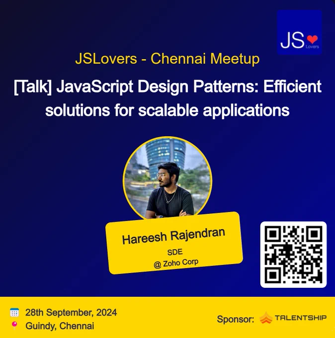 JSLovers chennai speaker announcement