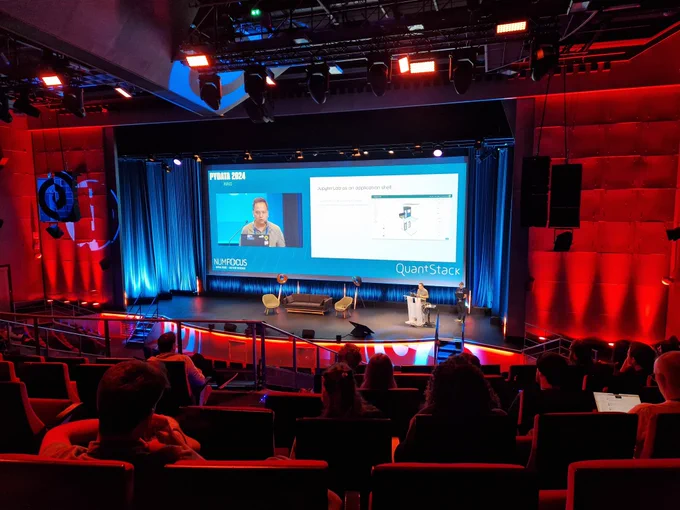 Trung Le and Martin Renou on stage at PyData Paris 2024.