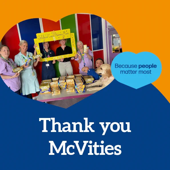 Group picture of team with text ‘Thank you McVities’