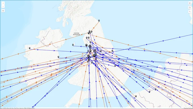 Image of an interactive map within the web interface for the project - at https://www.migrationstoriesnw.uk/stories/