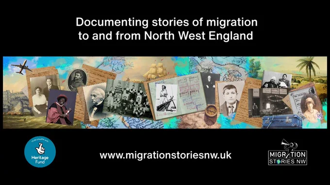 100 stories of migration into and out of North West England have been researched, documented over three years by local volunteers and school groups. They are now available to explore on an interactive online map at https://www.migrationstoriesnw.uk/stories/ along with background information, educational resources and introductory films about the project.

Migration Stories North West https://migrationstoriesnw.uk is a 3 year project unearthing histories of migration in the North West from ancient times to the present day. The stories show how the North West has always been a place of migration, with people moving to and from other parts of the British Isles and other parts of the world as a result of conflict, colonialism and trade, as well as in search of work, educational opportunities or a better life.