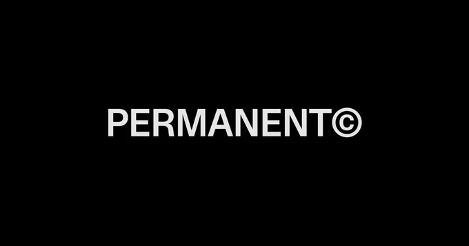 PERMANENT word mark in white on a black background.