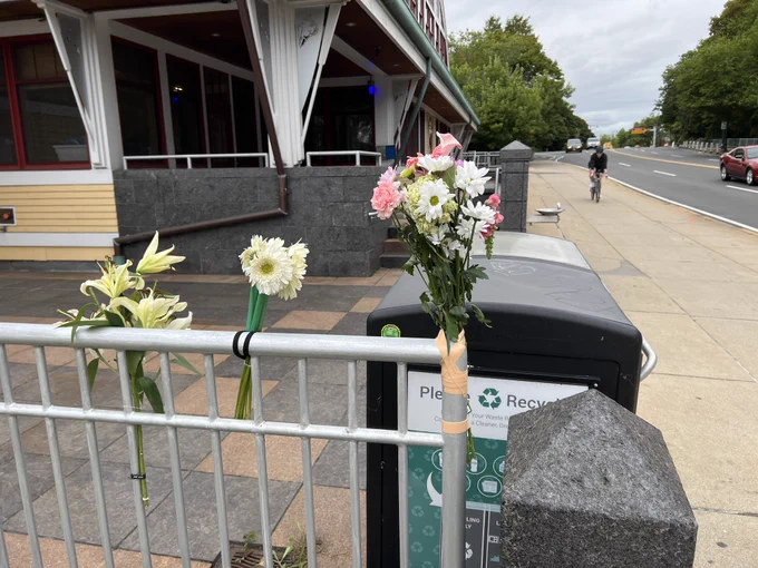 Memorial for cyclist John Cochran by DeWolfe Boathouse, 9-25-24.